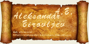 Aleksandar Birovljev vizit kartica